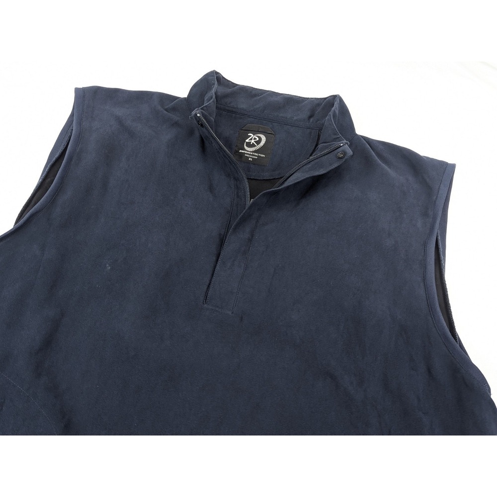 Zero Restriction Vest Mens XL Dark Blue Suede Golf Pullover 1/4 Zip Preppy ZR
